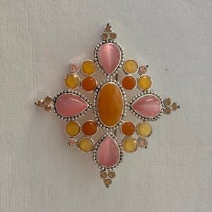Colorful Gemstone Brooch